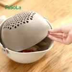 FaSoLa Double Layer Drain Basket for Food Vegetable Fruit Plastic Storage Basket