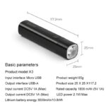 Solove X3S Flashlight with 3000mAh PowerBank