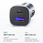 Ugreen PD 30W Car Charger SCP 22.5W USB Type A