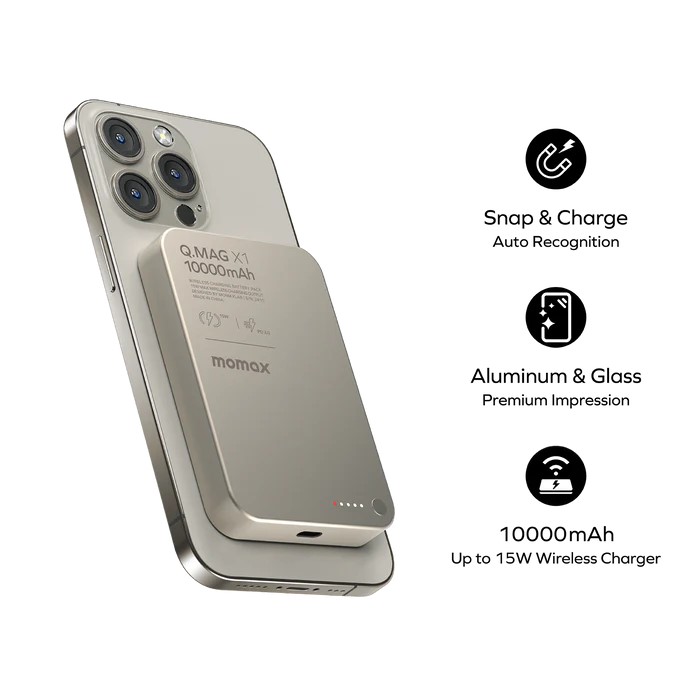 Momax Q.Mag X1 Magnetic Wireless Power Bank (1) Momax Q.Mag X1 Magnetic Wireless Power Bank