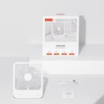 Brand: JISULIFE Model: FA26 Battery Capacity: 4500mAh (Rechargeable) Charging Port: USB-C (Fast Charging) Speed Modes: 3 Adjustable Levels Noise Level: Whisper-Quiet Performance Size & Weight: Ultra-Thin & Lightweight