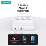 USAMS US-CC160 P1 65W Super Fast Charger & Power Socket