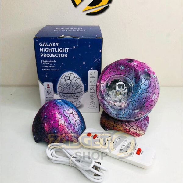 Galaxy night light projector with Bluetooth speaker, remote control, USB cable and product box