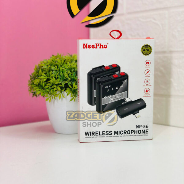 NeePho NP-56 Wireless Microphone retail box for vlogging Facebook Live and YouTube recording