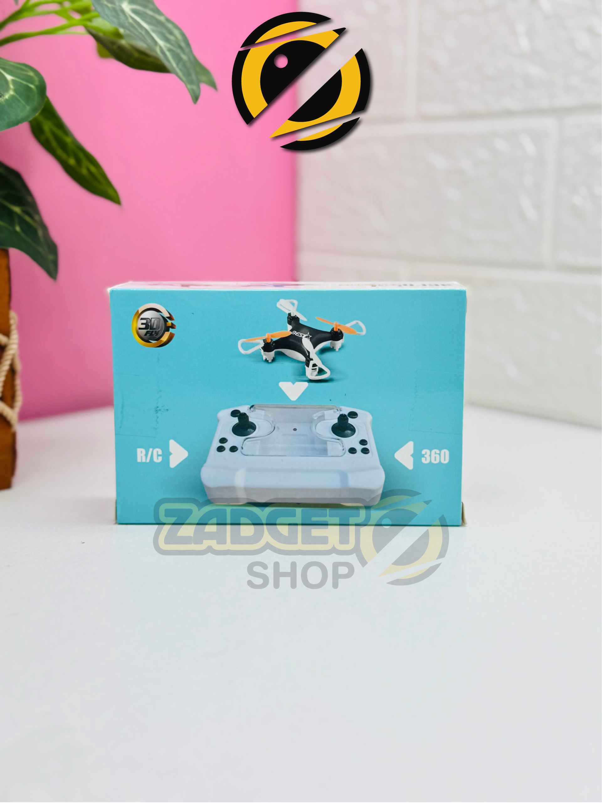 Mini Aerobat HC702 D0309 four-axis RC drone retail box showing the drone and remote controller
