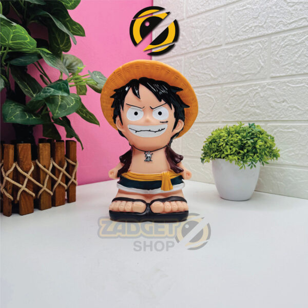 Monkey D. Luffy Coin Bank front view with straw hat design at Zadgetshop Bangladesh