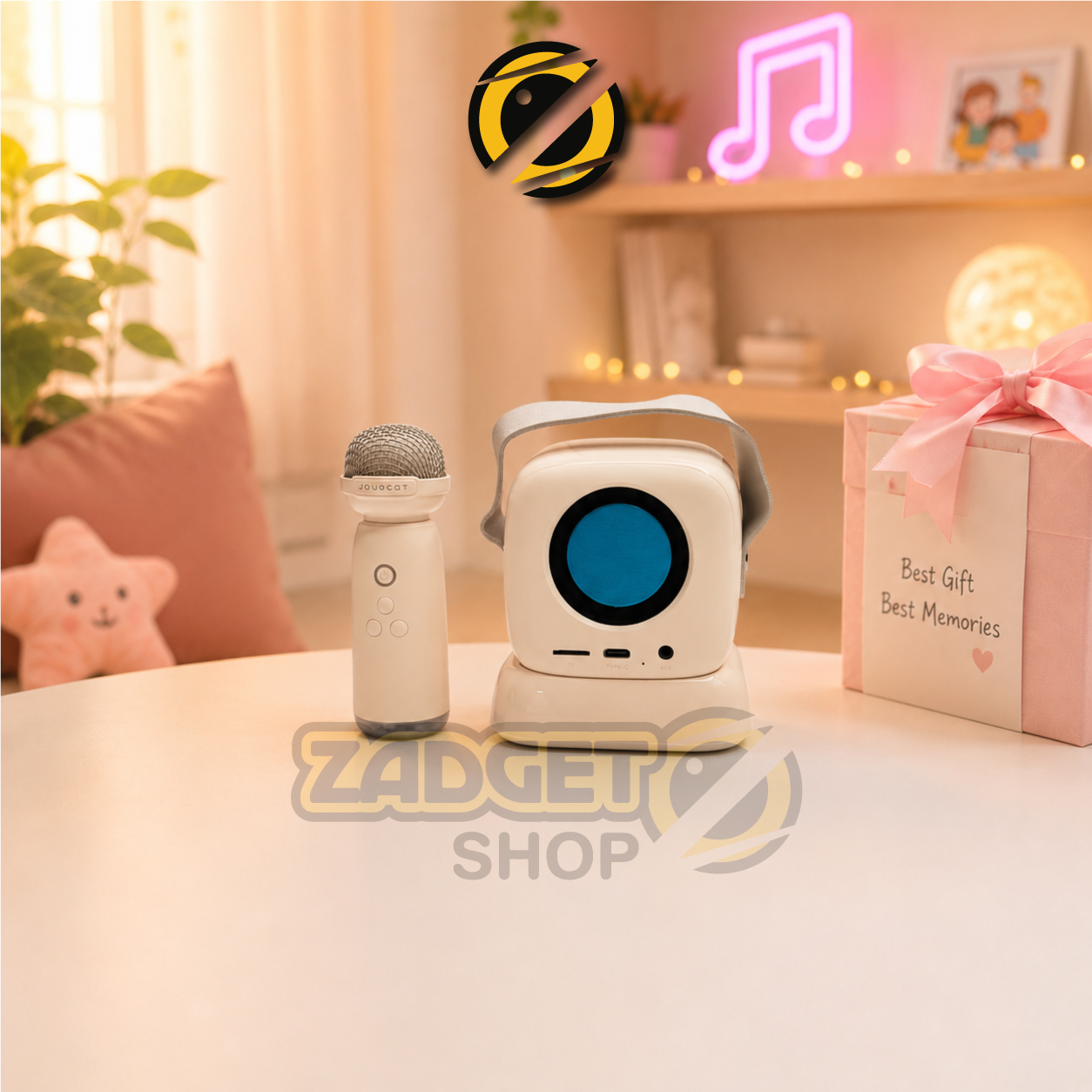 Cream C60 Wireless Karaoke Speaker with matching microphone and portable carrying strap